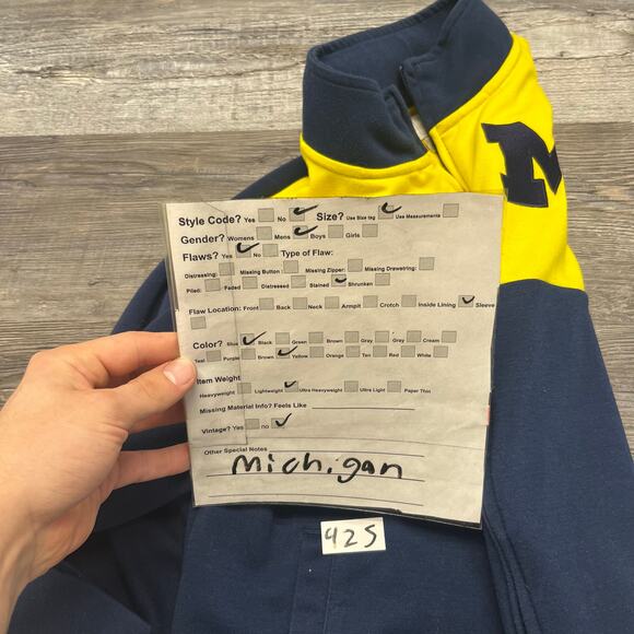 University of Michigan Track‎ Jacket Adidas 2000s Wolverines Blue Yellow Mens M - Picture 8 of 8